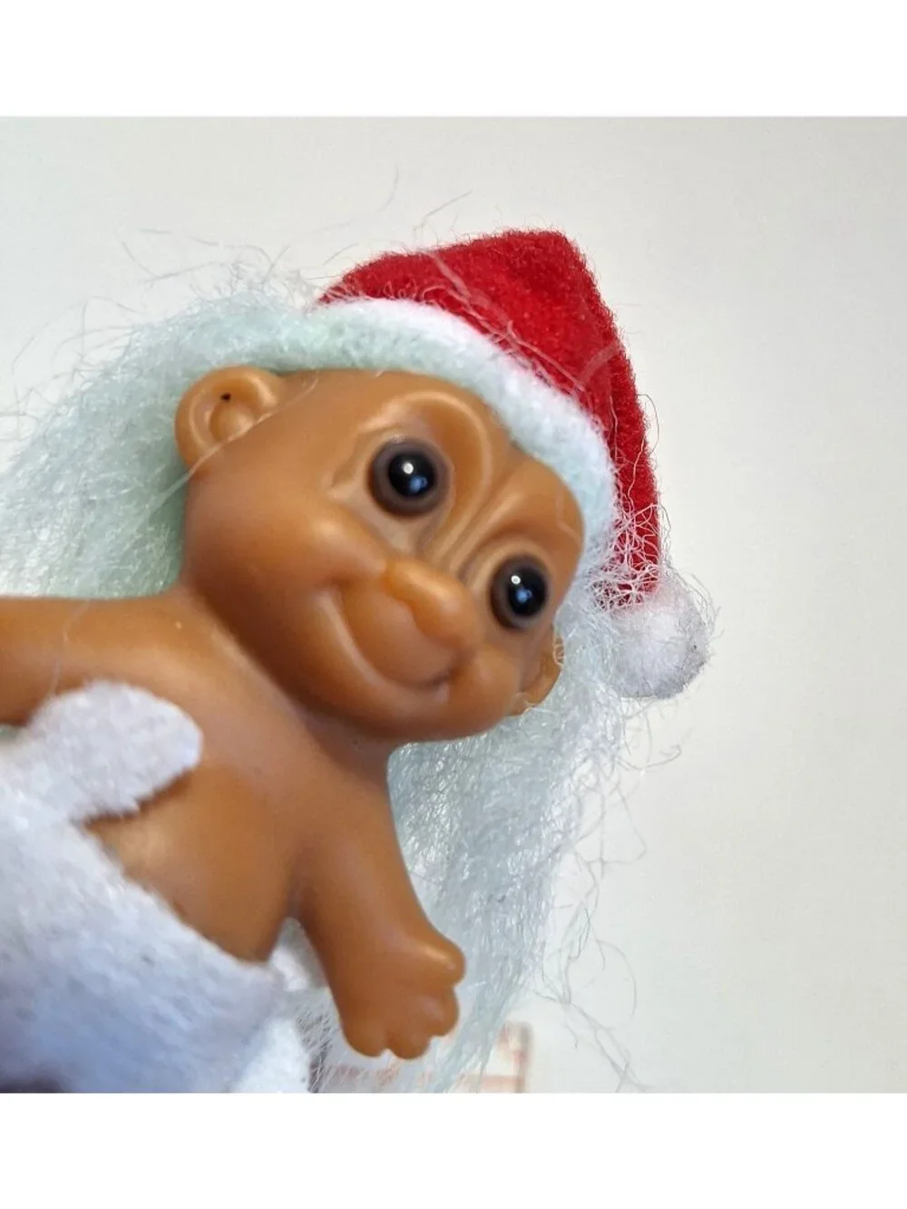 Baby Santa Troll Doll Diaper Light Blue Hair 2